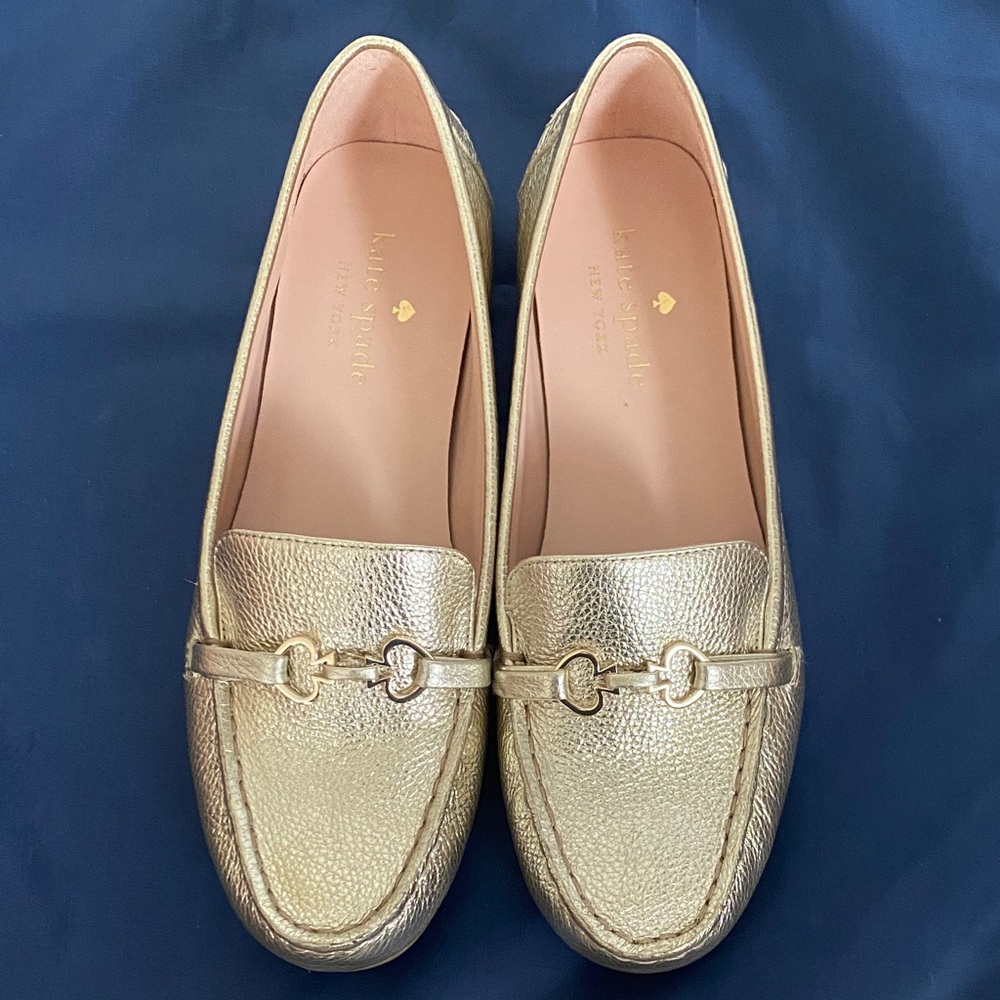 Kate Spade Metallic Gold Loafers